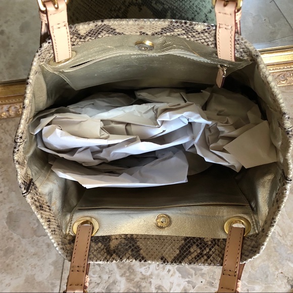 Authentic LARGE Michael Kors Snake Skin Tote Bag - Picture 5 of 5